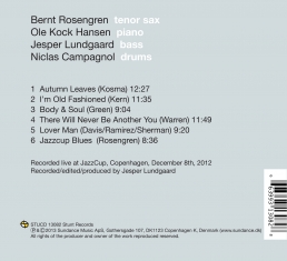 Bernt Rosengren - Live At Jazzcup - Back Cover