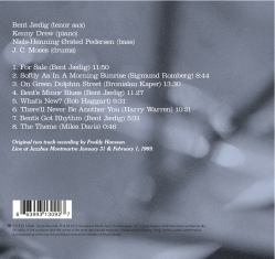 Bent Jædig - Bent Jædig Was Here, Live at Montmartre - Back Cover