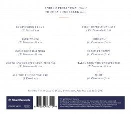 Enrico Pieranunzi Thomas Fonnesbaek - BLUE WALTZ - Back Cover