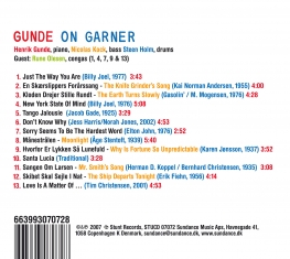 Gunde On Garner - Songs That Could Have Been Played By Erroll Garner... - Back Cover